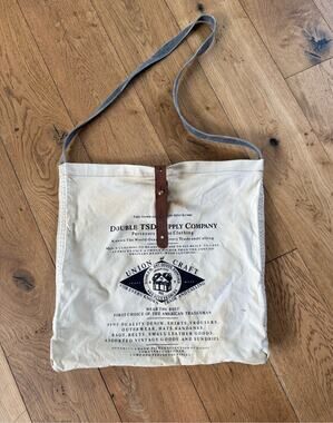 Double TSD Supply Company Union Craft Canvas Crossbody Tote Bag Leather Buckle